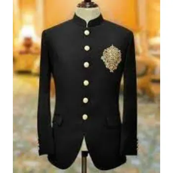 Polyester Plain Men Black Designer Casual Blazer